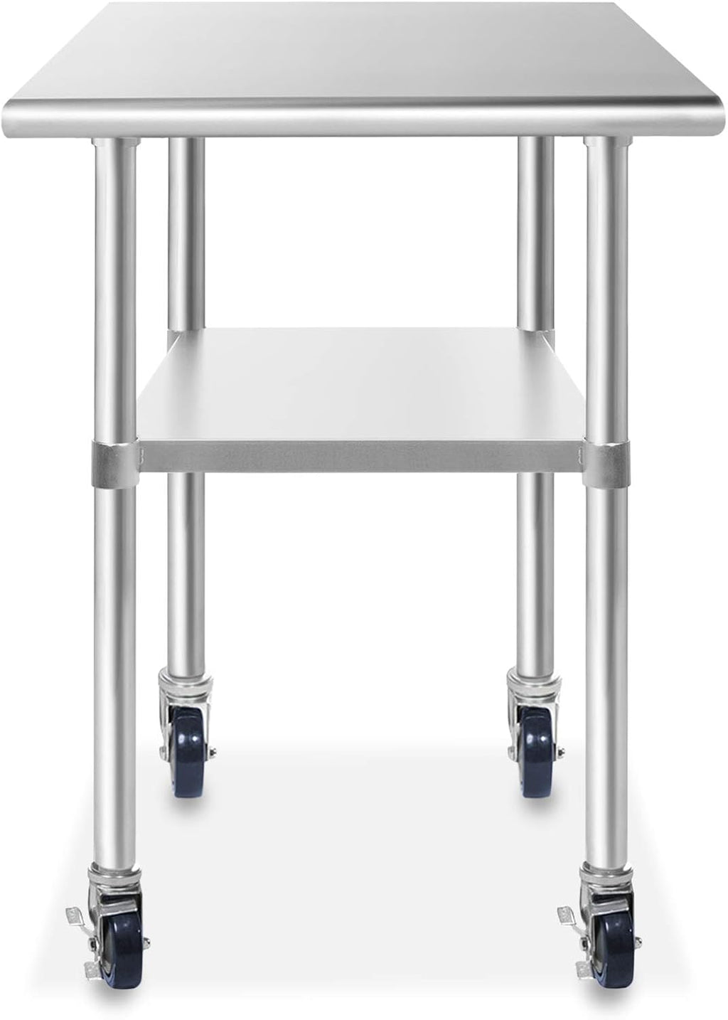 Stainless Steel Commercial Kitchen Prep & Work Table with 4 Casters N210