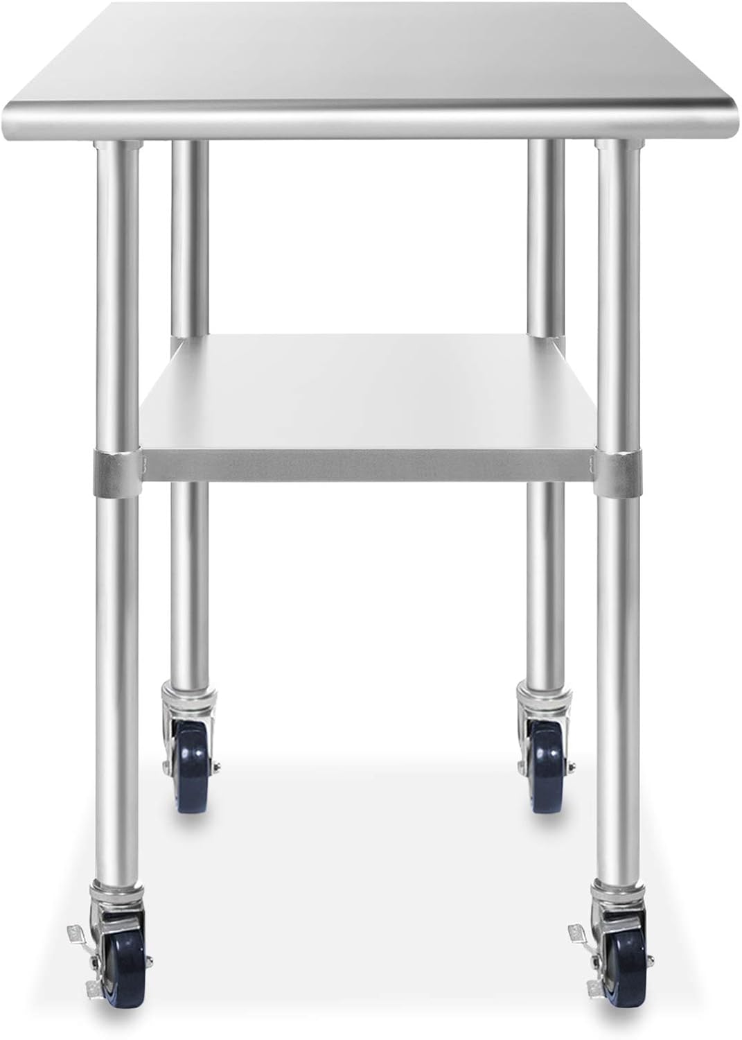Stainless Steel Commercial Kitchen Prep & Work Table with 4 Casters N210
