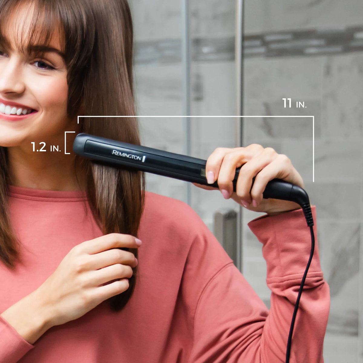 Black 1 3/4 Titanium Flat Iron Hair Straightener A217252