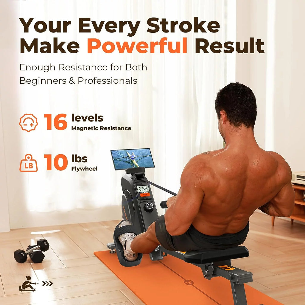 Magnetic Rowing Machine 350lbs Weight Capacity 8 Level Resistance V5226