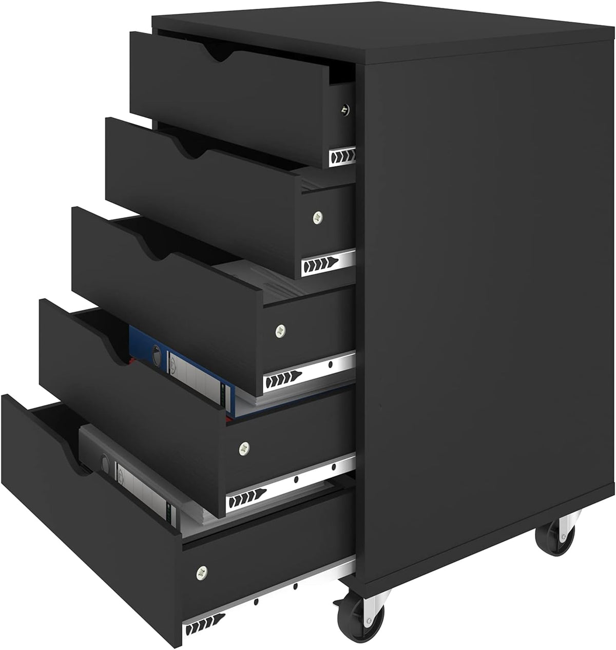 White 5 Drawer Mobile Storage Cabinet F75106