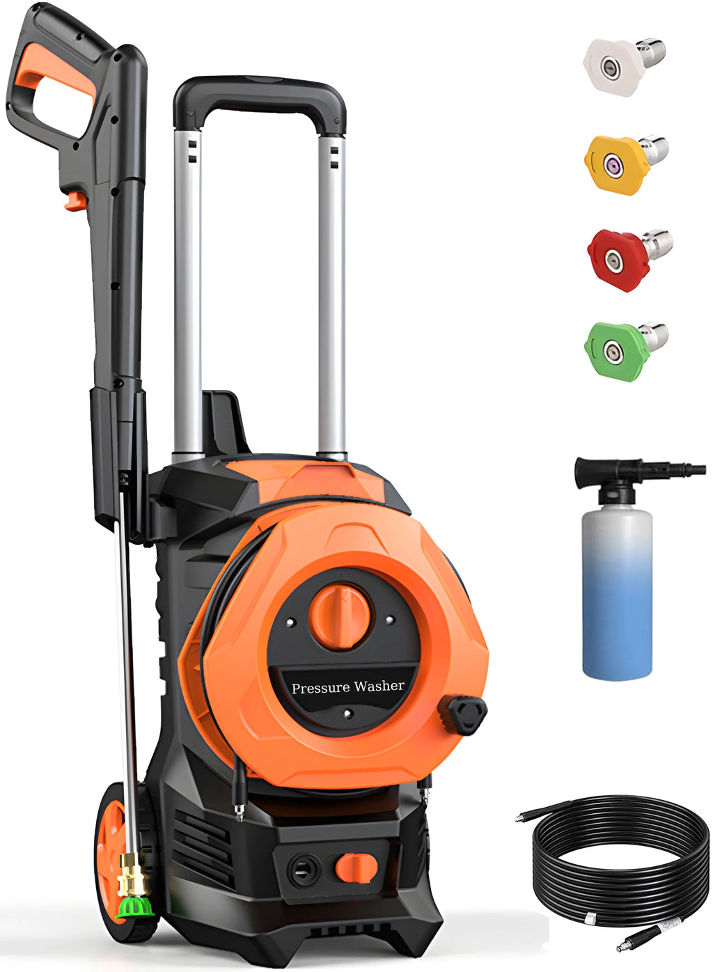Electric Pressure Washer with 4 Quick Connect Nozzles 2.0GPM 1800W B1193