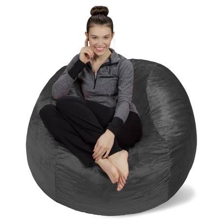 Black 4 ft Memory Foam Bean Bag Chair I27145