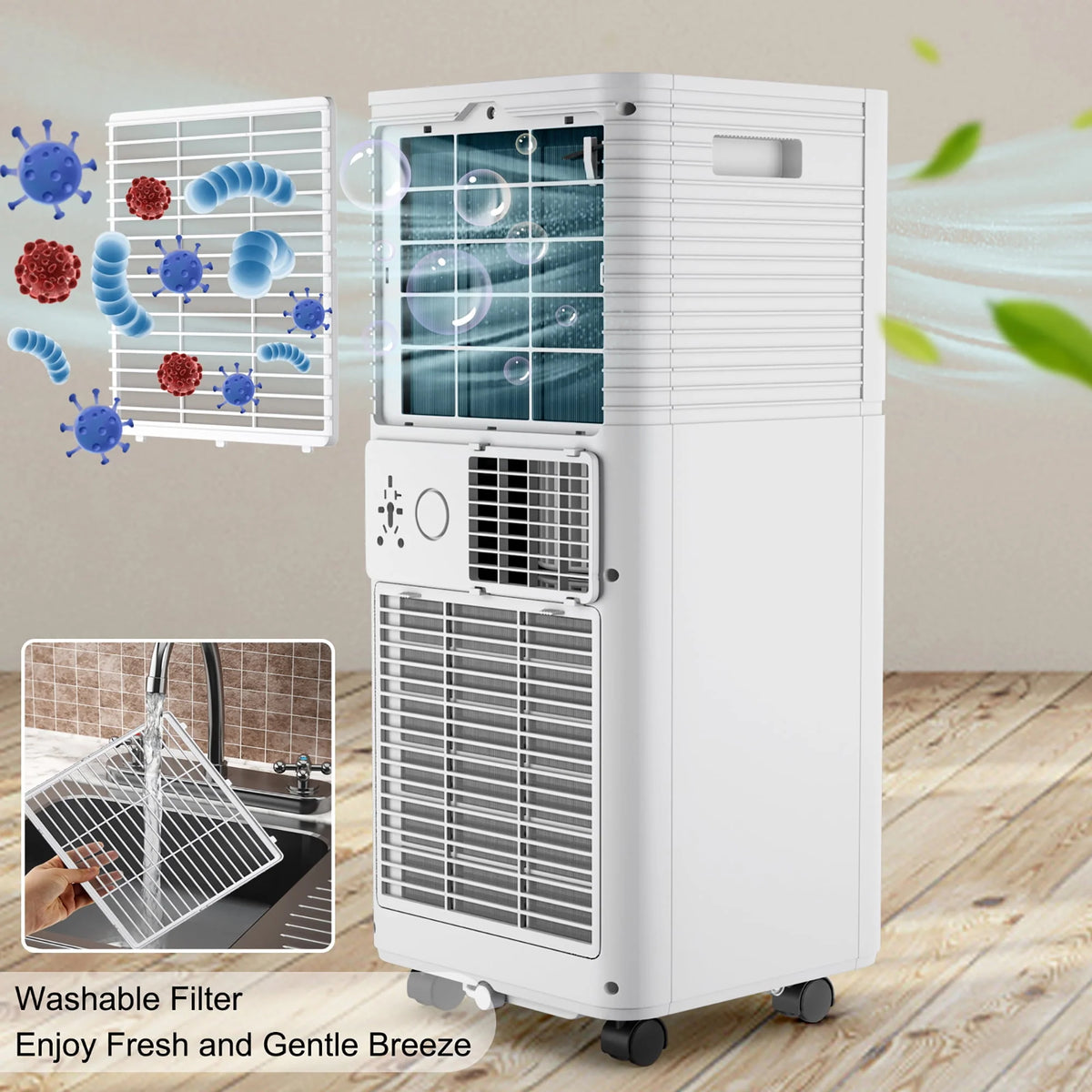 5000 BTU Portable Air Conditioner 3-in-1 Black D3579