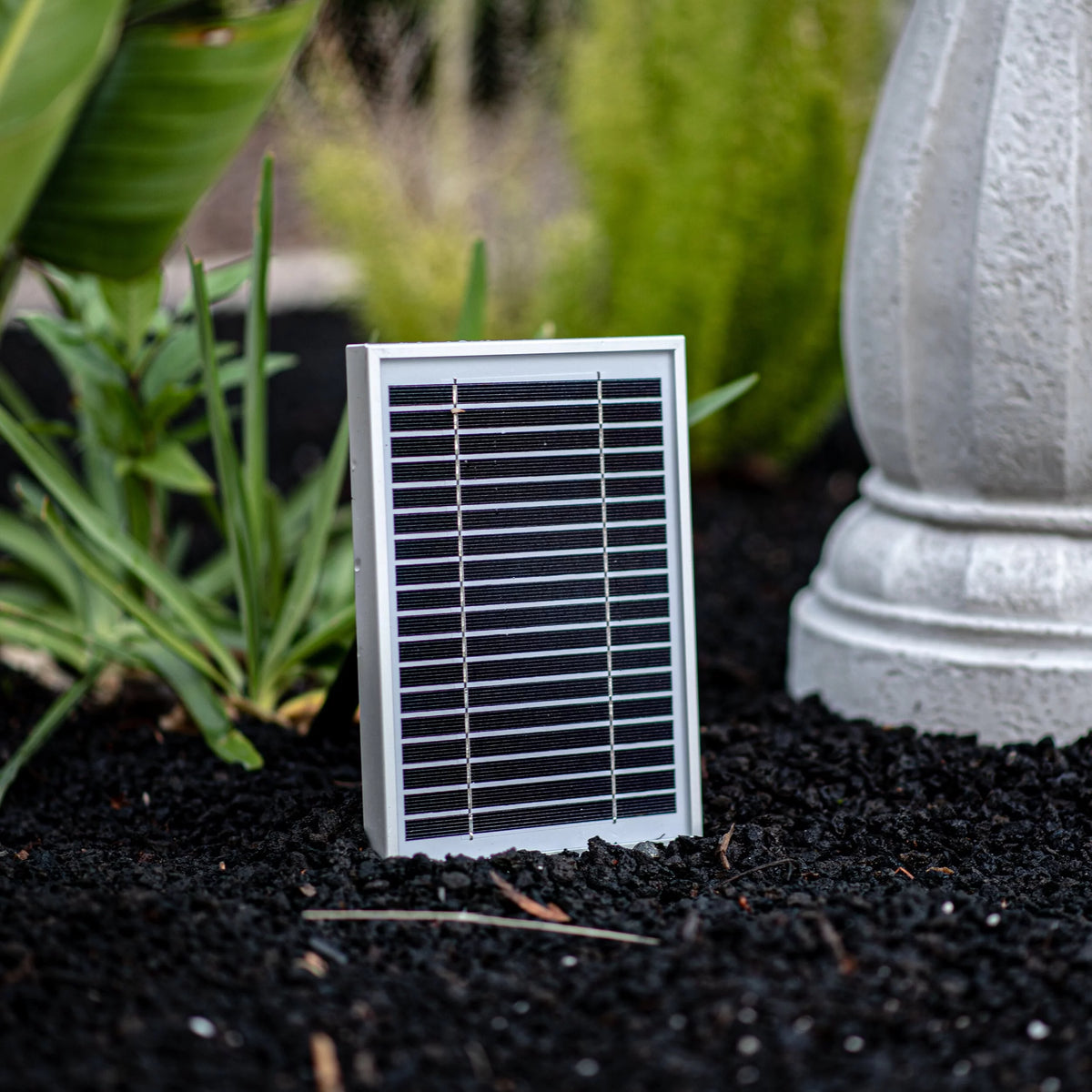 White 2-Tier Solar Water Fountain W4856