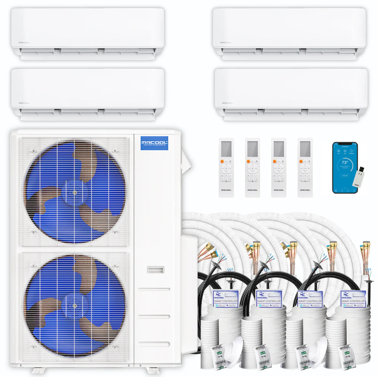 48,000 BTU 4 Zone Ductless Mini Split Air Conditioner and Heat Pump D2215