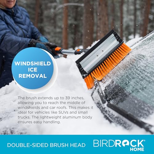 Extendable Snow Brush with Detachable Ice Scraper A661398