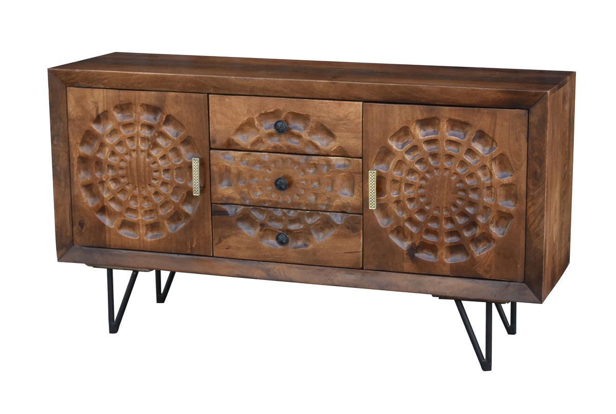 Recycled Mango Wood Buffet with 3 Drawers and 2 Doors L965