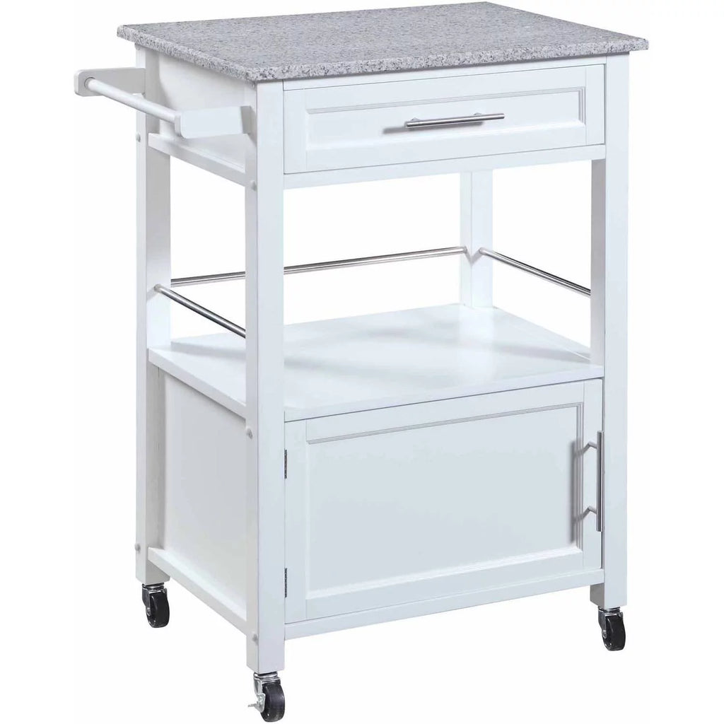 White Wood Kitchen Cart W51480