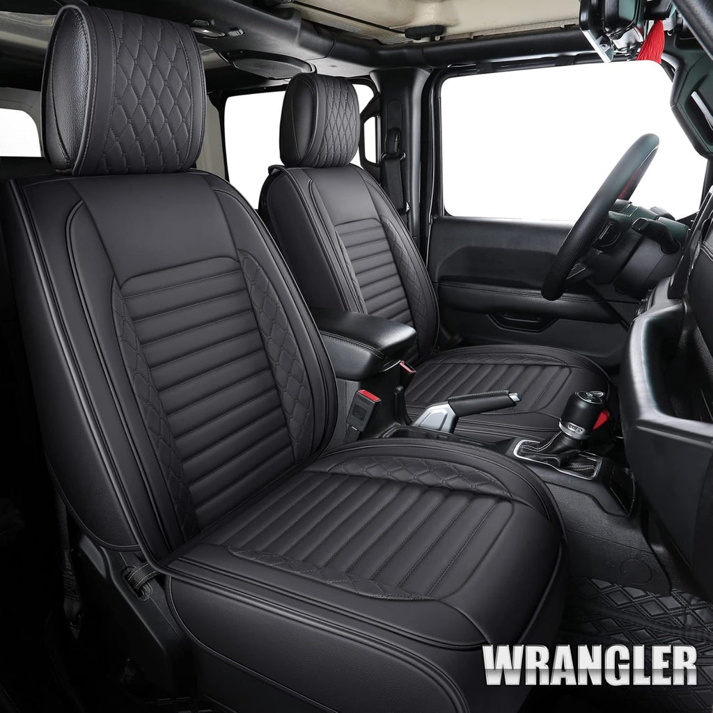 Waterproof Leather Front Car Seat Covers (2 PCS, Black) T319