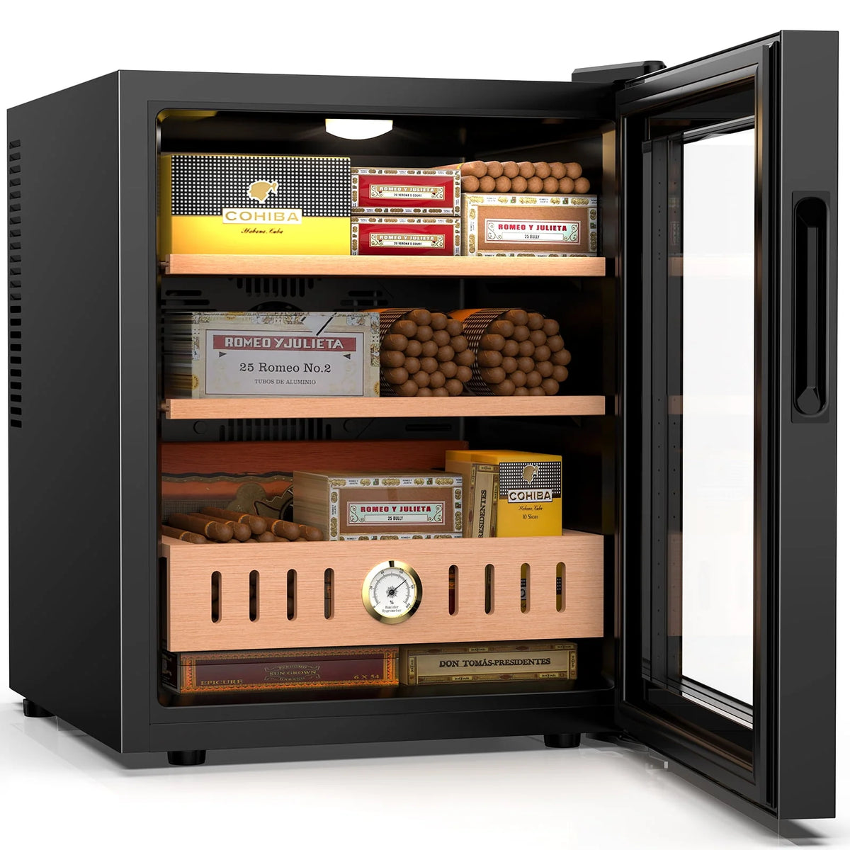 16L Electric Cigar Humidor Cabinet for 100 Counts with Digital Hygrometer Q7151