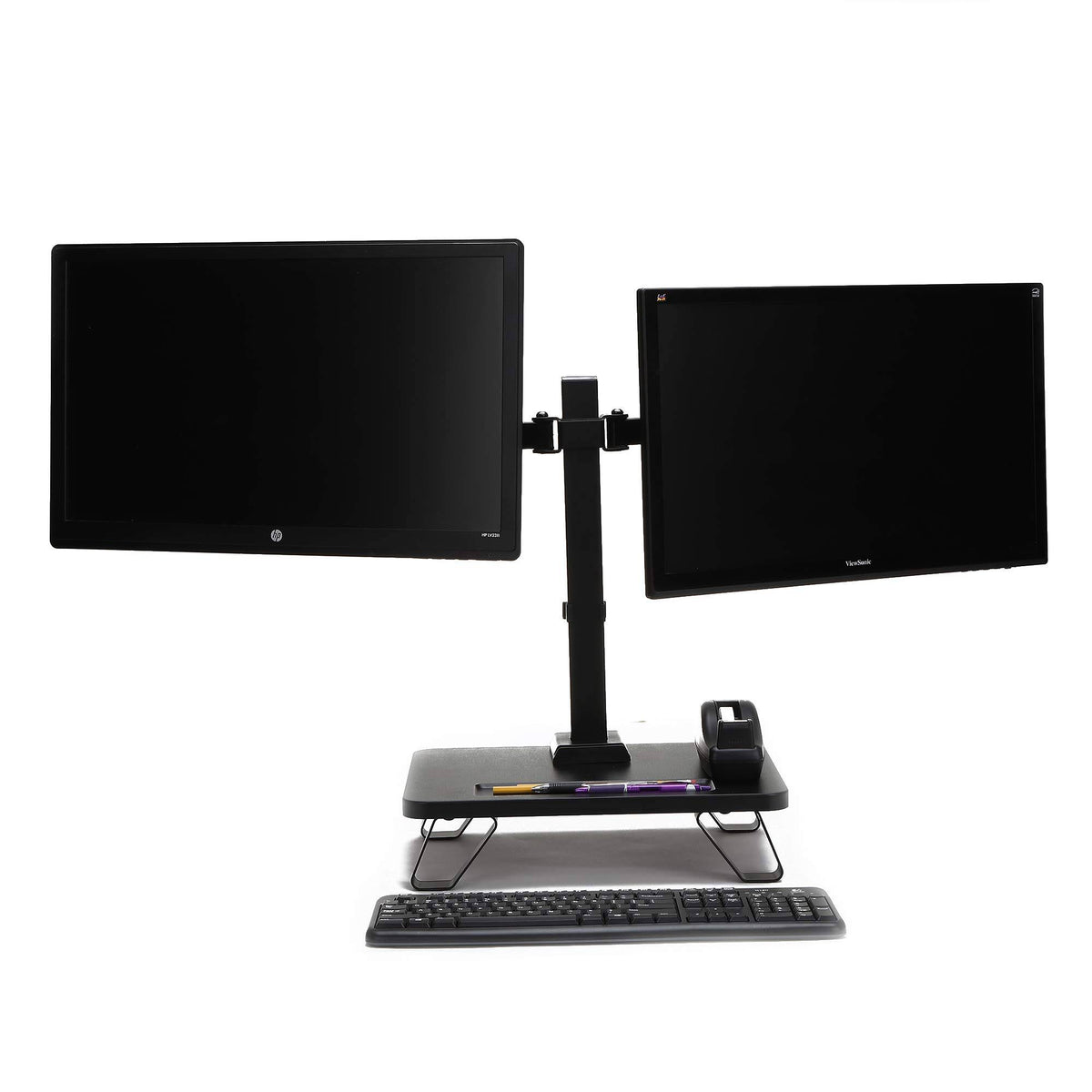 Black Dual LCD LED Monitor Desk Mount Stand A37188
