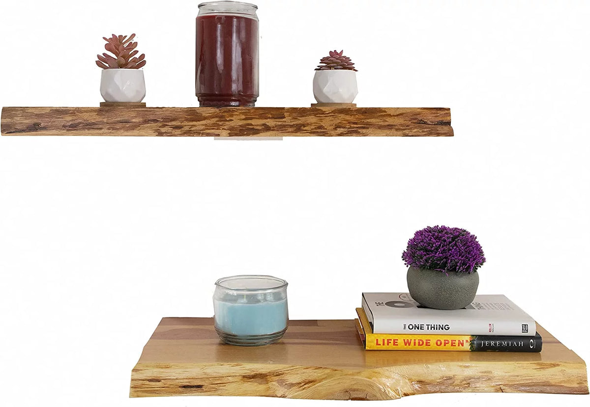Rustic Wood Floating Shelves, Set of 2 L560818