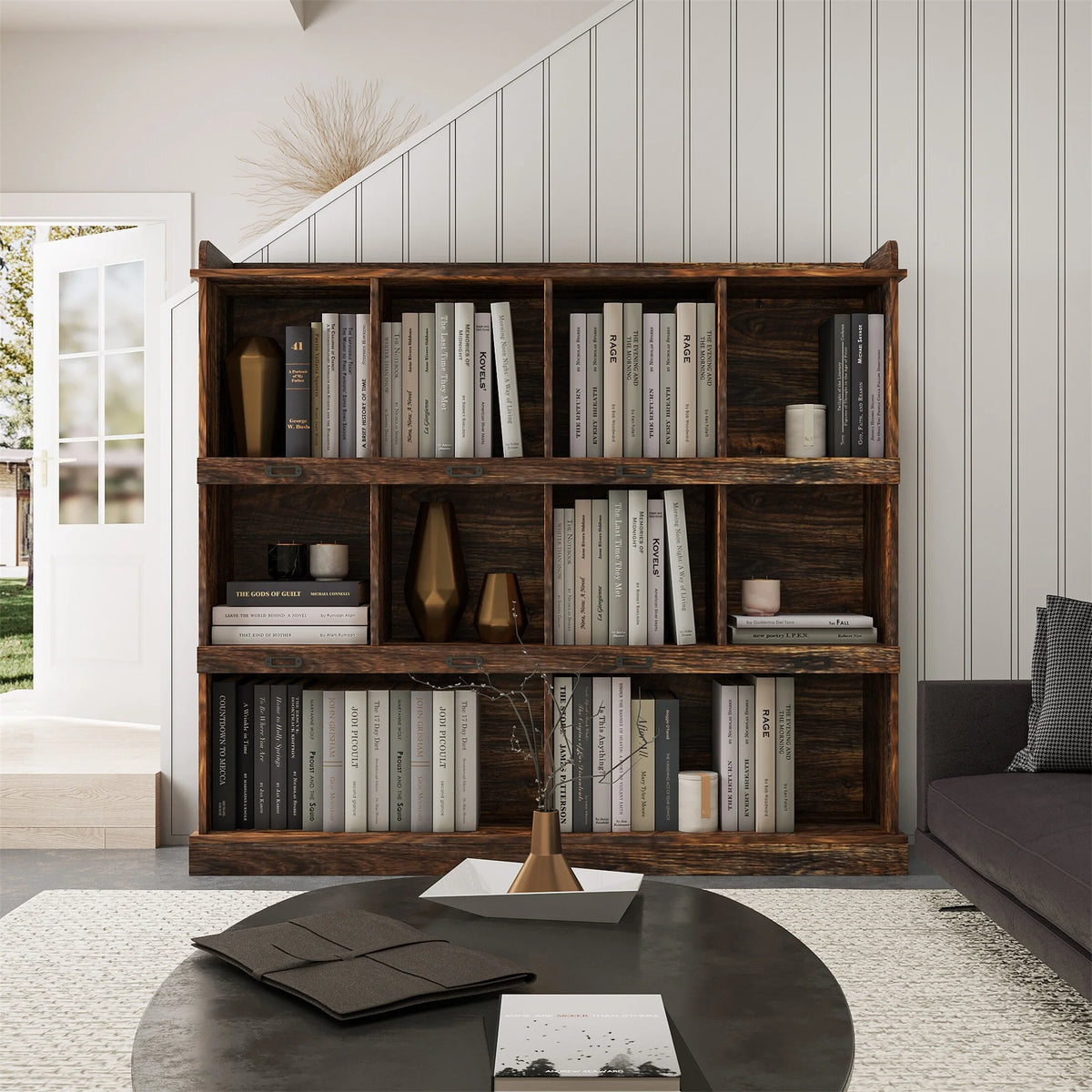 10-shelf Brown Bookcase R7898