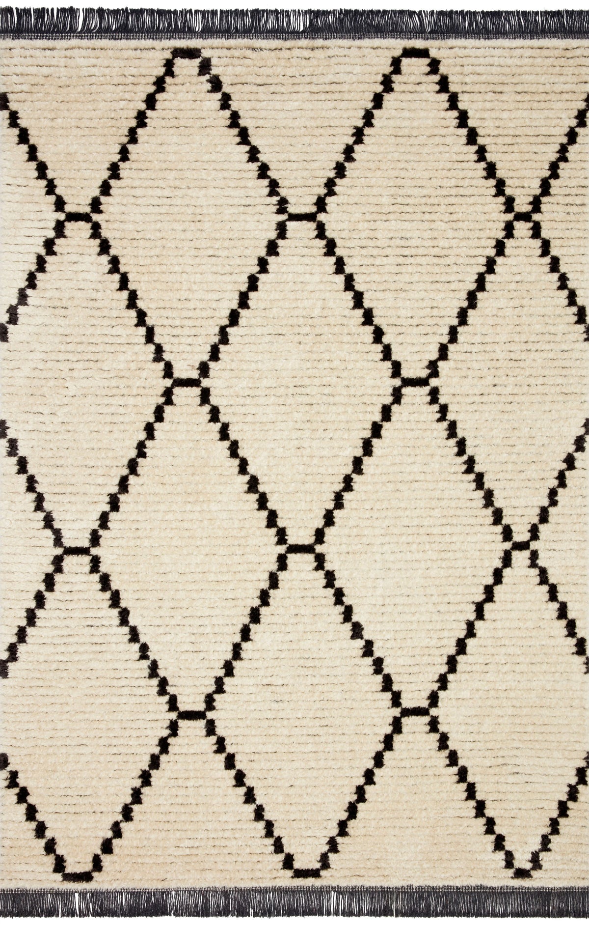 Cream Charcoal 2'7 x 10'0 Rug T19077