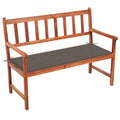 Solid Acacia Wood Patio Bench with Cushion Q6712