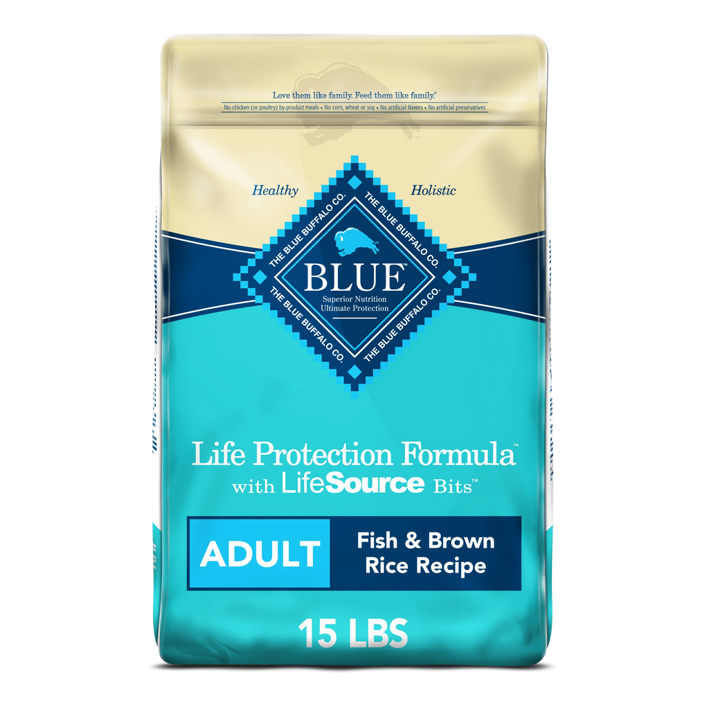 Fish and Brown Rice Dry Dog Food 15 lb. Bag Q600216