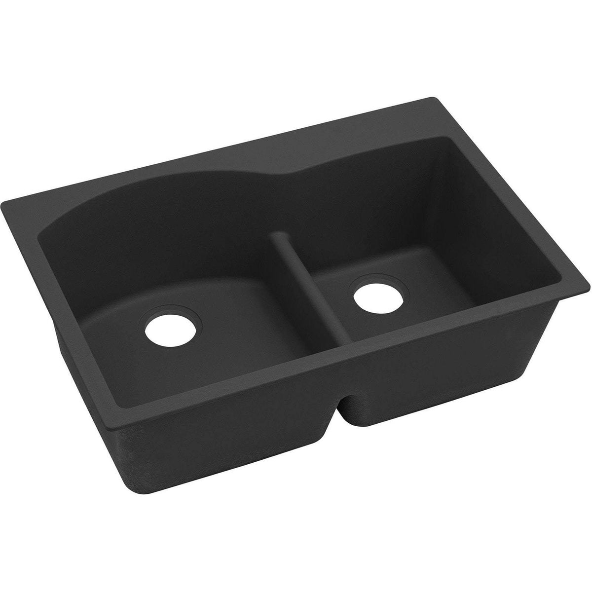 Black Double Offset Bowl Kitchen Sink H83028
