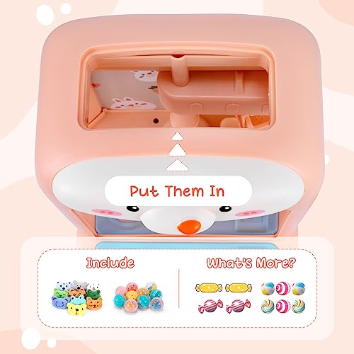 Claw Machine with Plush Toys Adjustable Sounds and Music Pink G447560