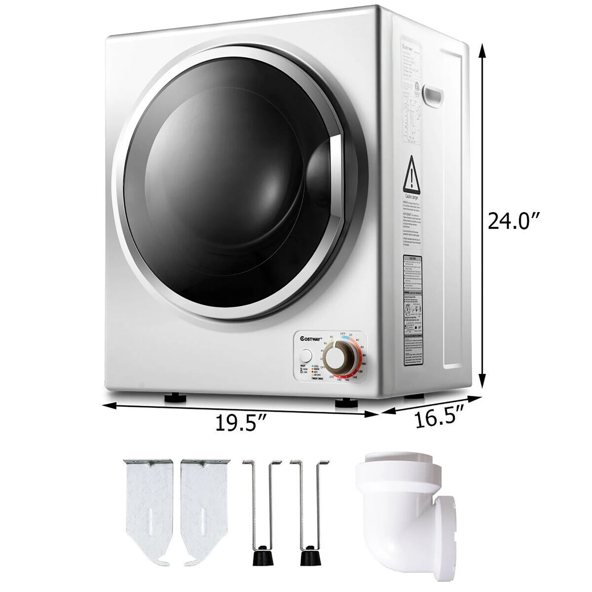 Compact Electric Cloth Dryer Stainless Steel Wall Mounted 1.5 cu.ft. J18808