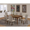 7 Piece Mahogany Dark Khaki Dining Table Set L431413