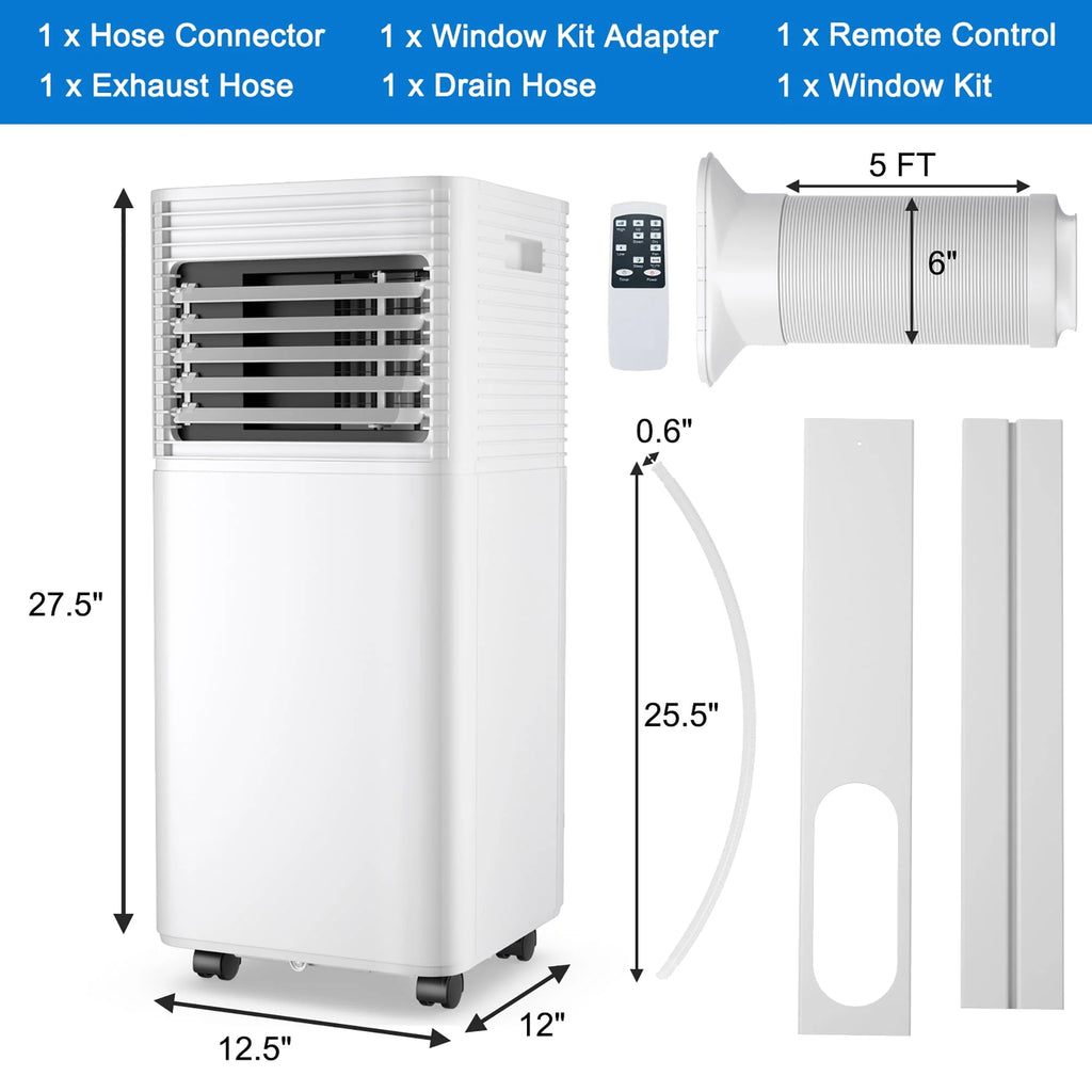 5000 BTU Portable Air Conditioner 3-in-1 Black D3579