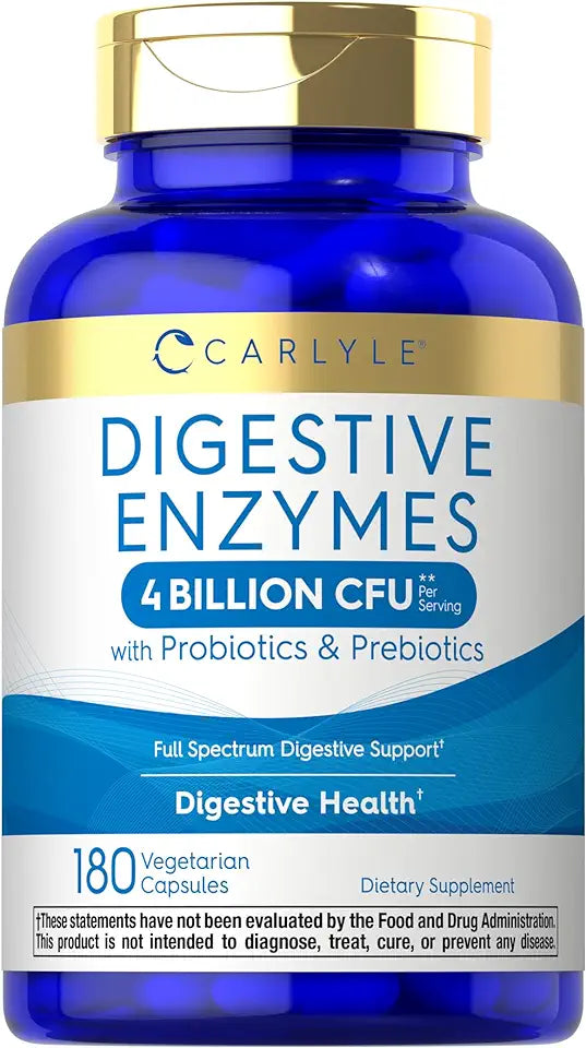 Probiotics Prebiotics 180 Capsules Non-GMO Gluten Free Digestive Enzymes K613