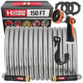 100 ft Stainless Steel Garden Hose Set with Spray Nozzle & Hook V66781