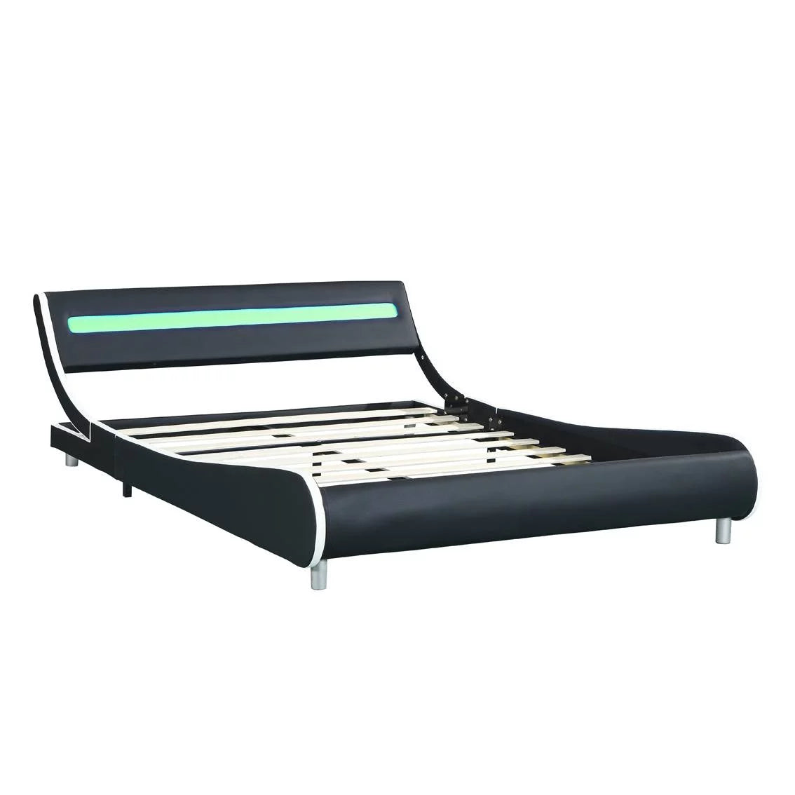 Faux Leather Upholstered Platform Bed Frame Queen Size L468