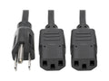 Universal Power Extension Cord Y Splitter Cable 6-ft. R48270