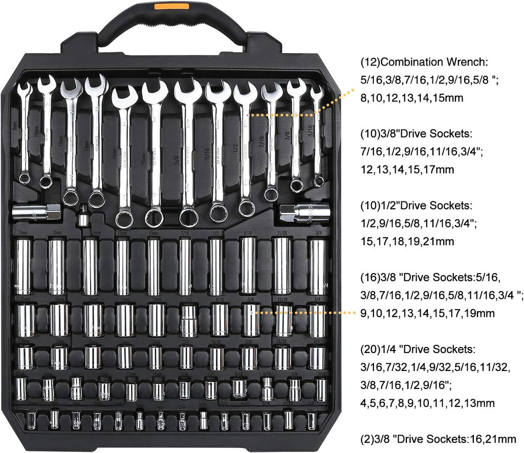 192 Piece Mechanics Tool Set with Plastic Storage Case P65938