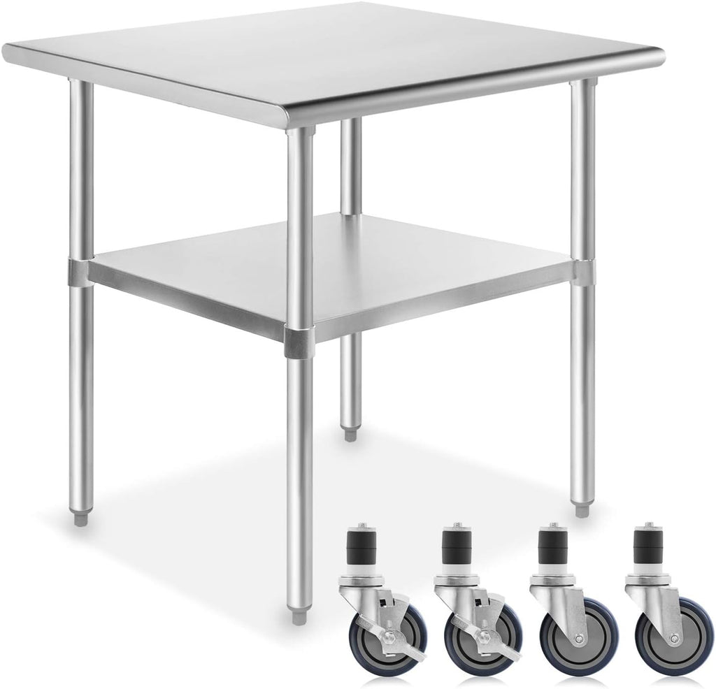 Stainless Steel Commercial Kitchen Prep & Work Table with 4 Casters N210
