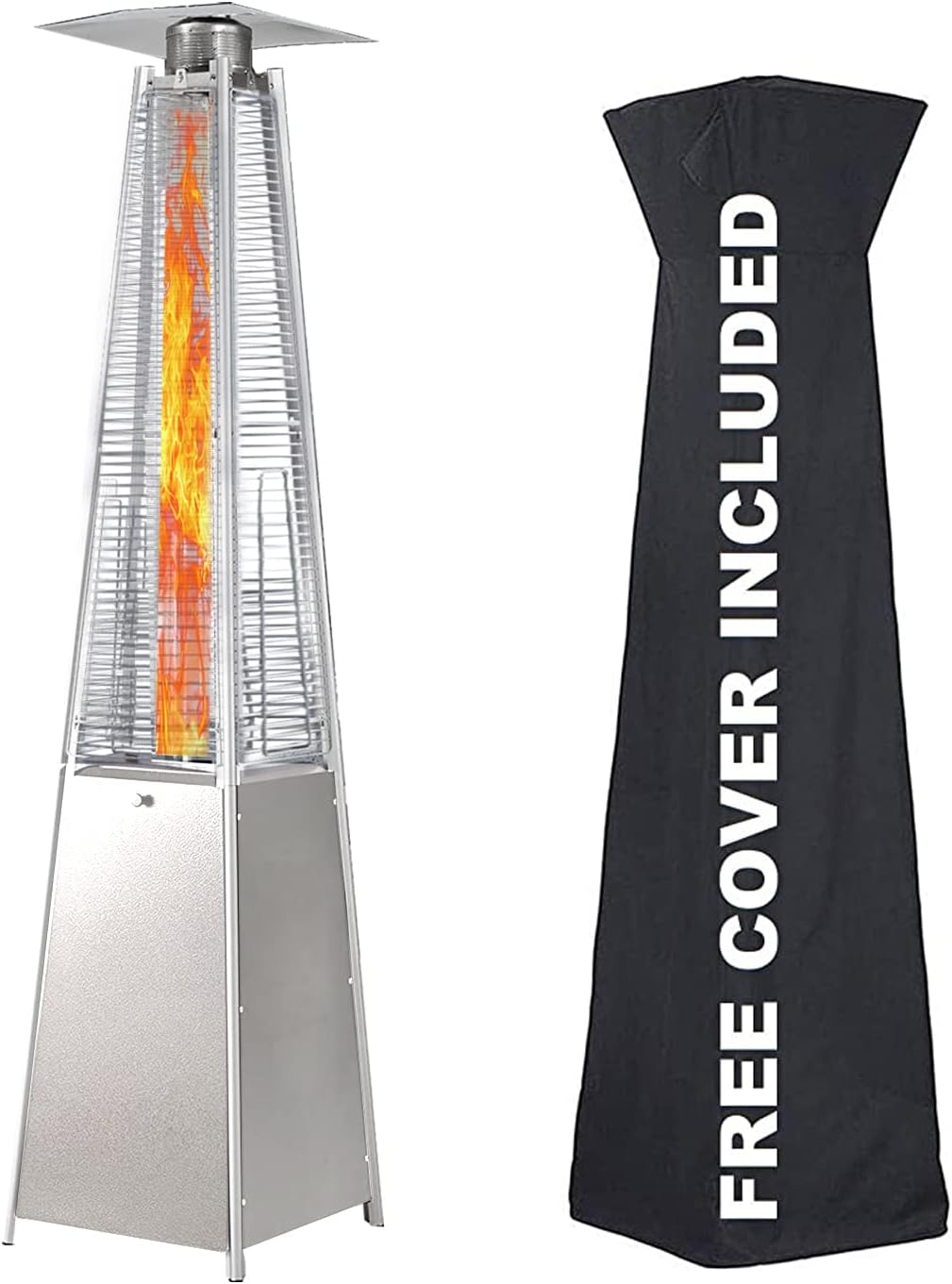 Propane Patio Heater with Cover, Stainless Steel, Bronze G879