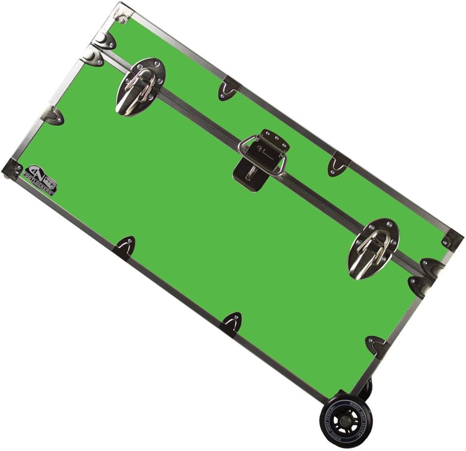 Lockable Trunk Footlocker with Wheels 32 x 18 x 16.5 Inches K53429