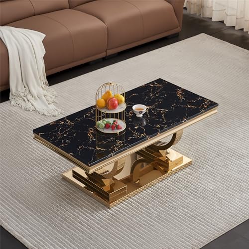Marble Console Table with Stainless Steel Base F396