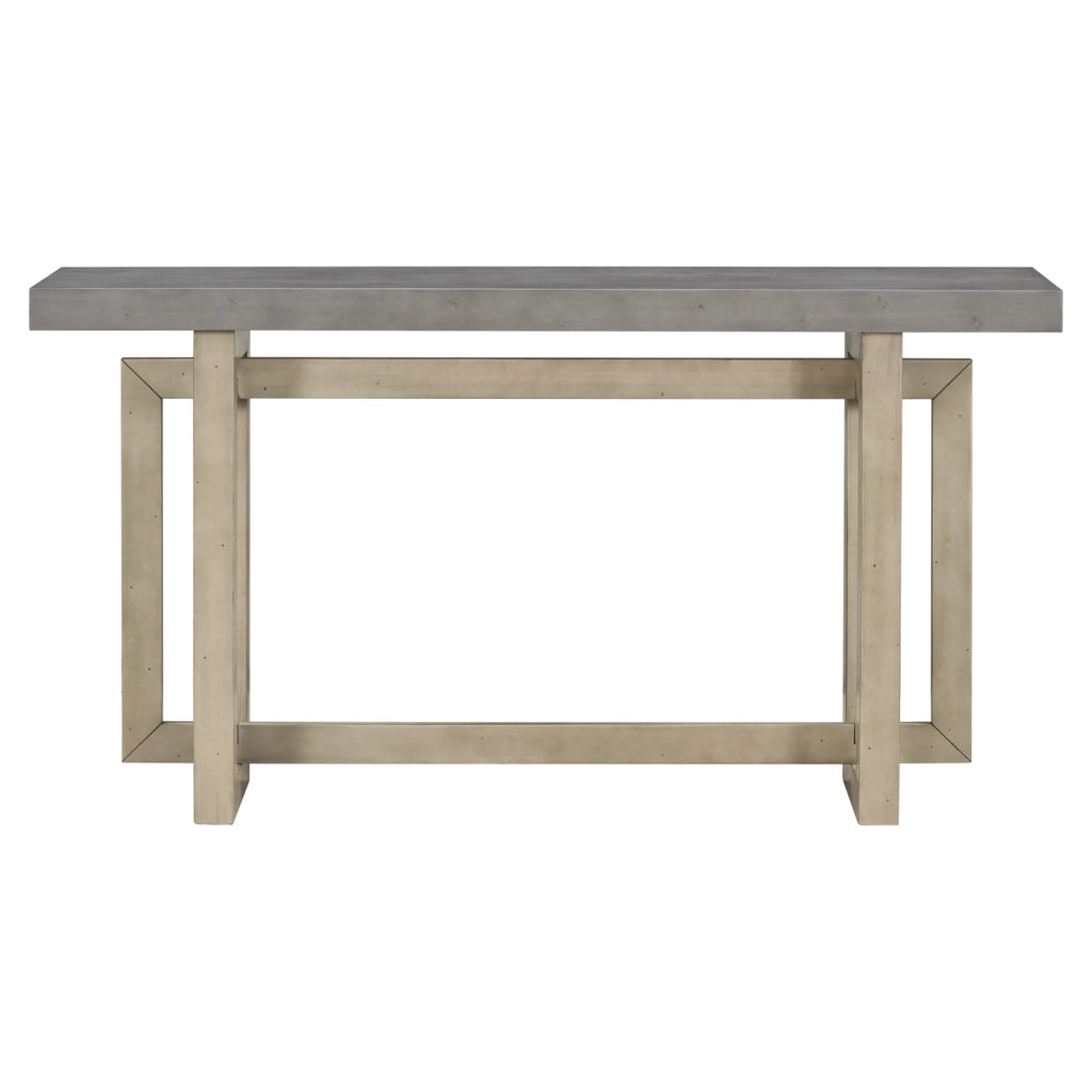 Contemporary Concrete Wood Top Console Table H8541