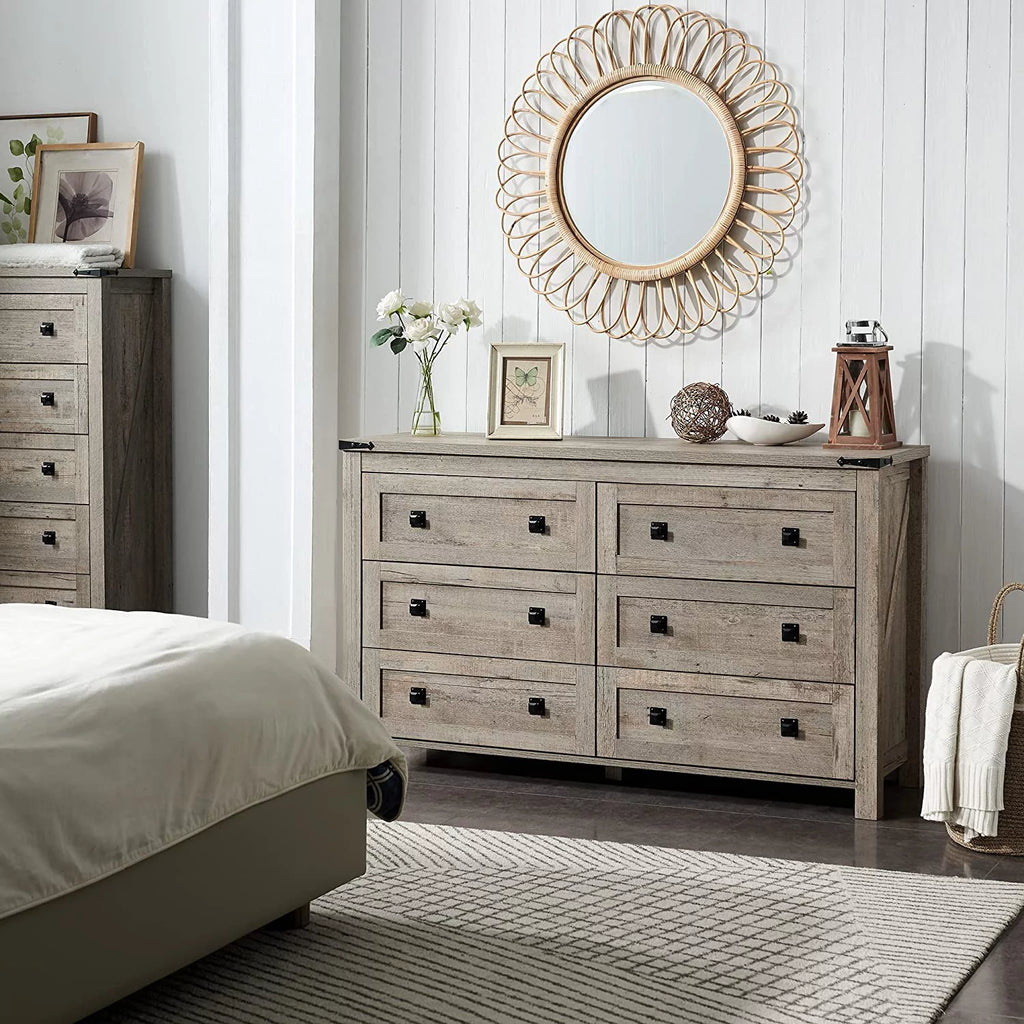 6 Drawer Wood Dresser M9811