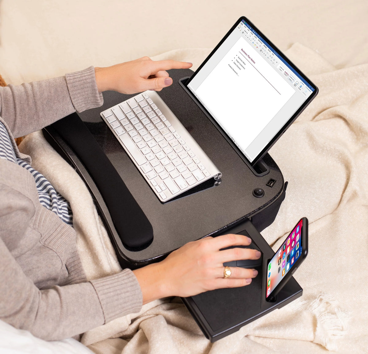 Memory Foam Lap Desk with USB Light and Mouse Pad T217081