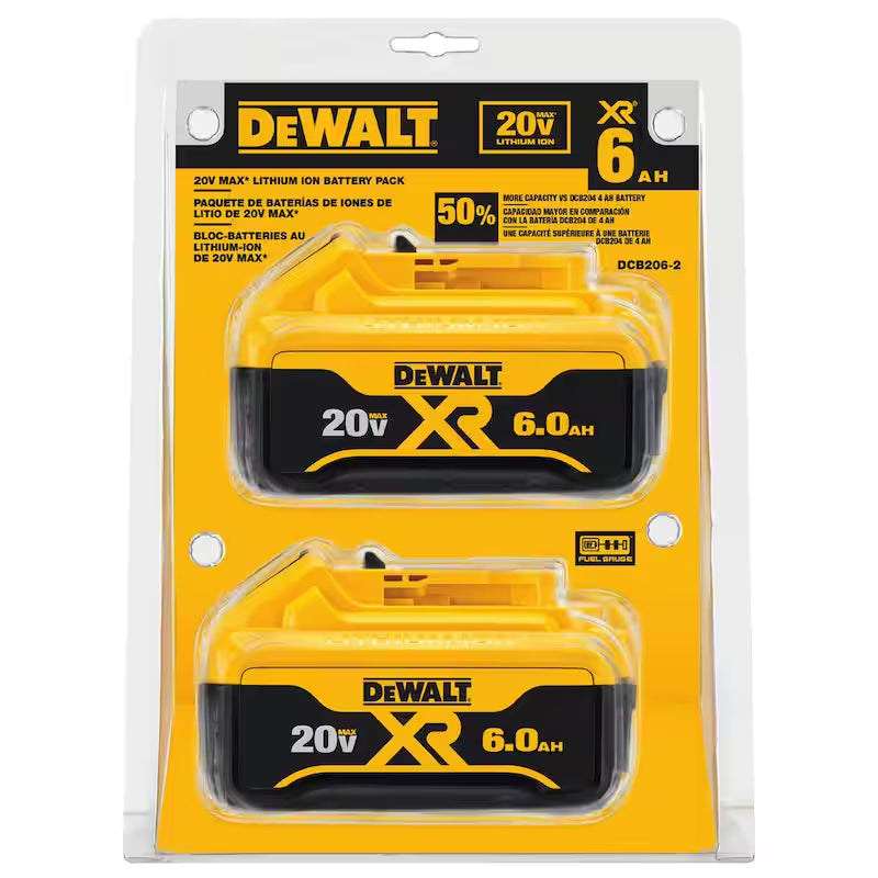 20V MAX XR Lithium-Ion 6.0Ah Battery Pack 2 Pack D912