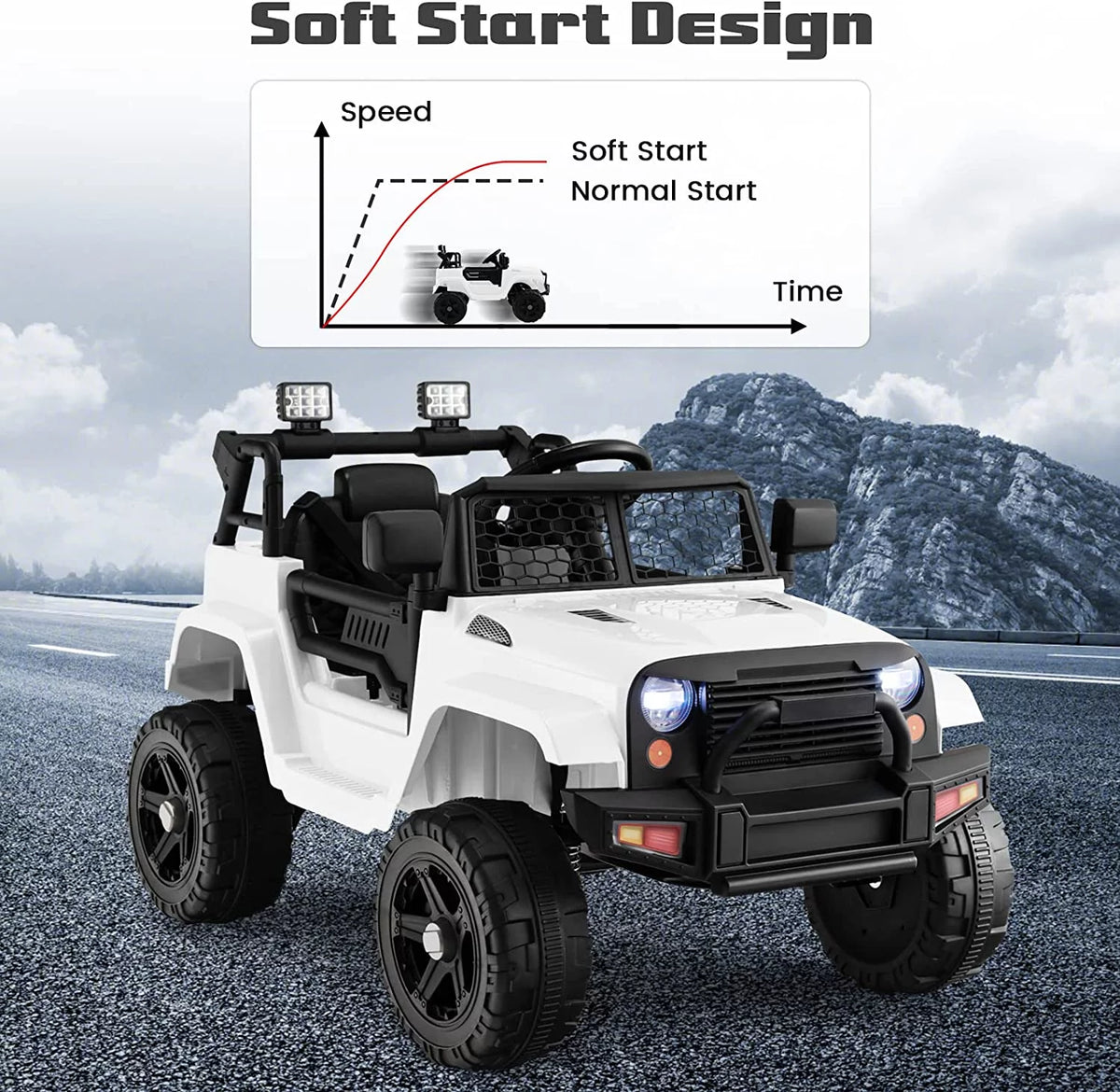 12V Electric Ride On Truck with Remote Control, White I76621