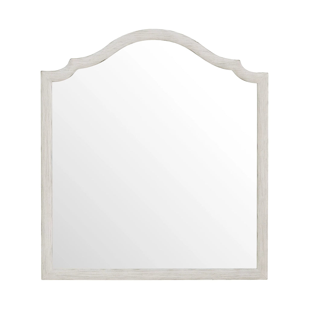 Shaped Wall Mirror in Driftwood White A33051
