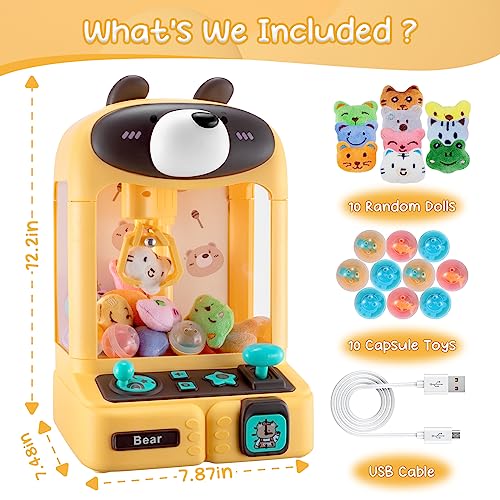 Claw Machine with Plush Toys Adjustable Sounds and Music Pink G447560