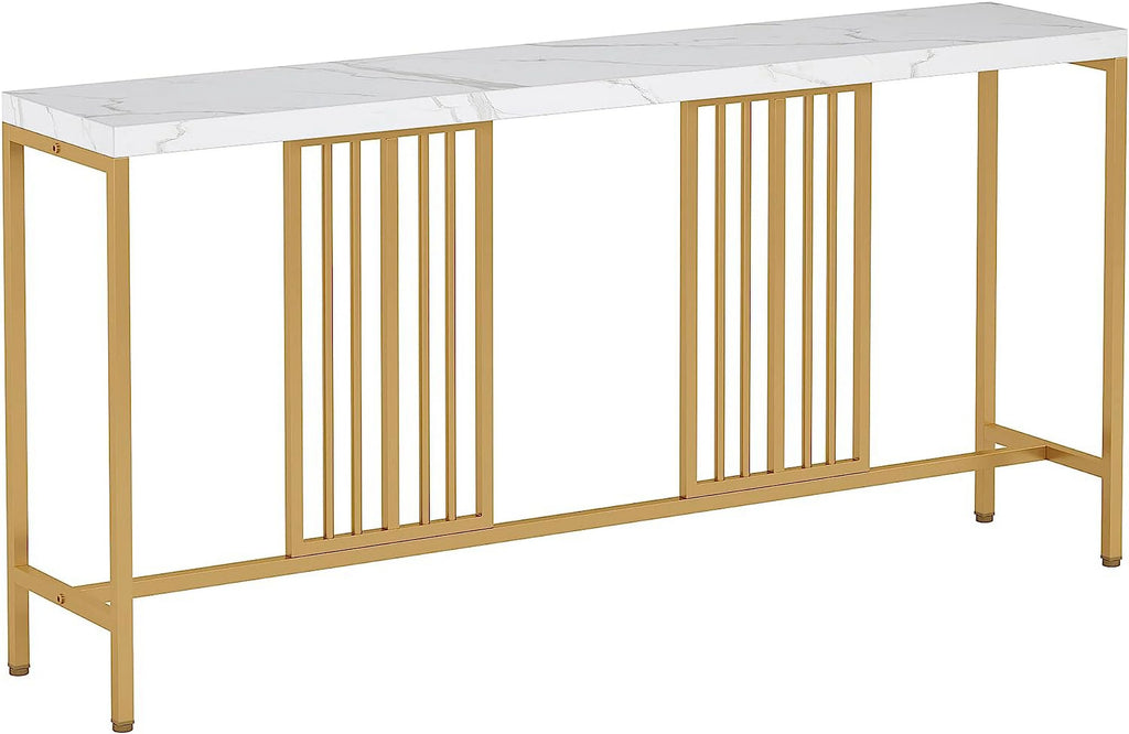 70.9 Inch Extra Long White and Gold Console Table S94950