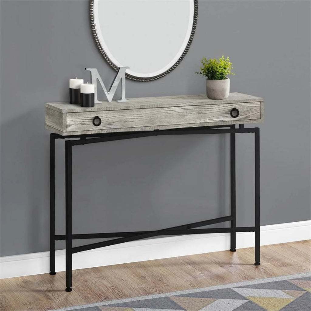 42" Mid Century Modern Wood Top Console Table O4673