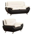 2 Piece Living Room Set with Loveseat and Armchair in Black/Beige I548