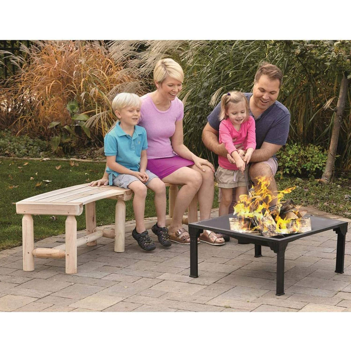 Log Fire Pit Bench G690823