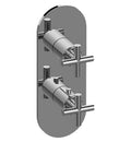 Polished Chrome Round 2-Hole Trim Plate with Terra Handles O3336