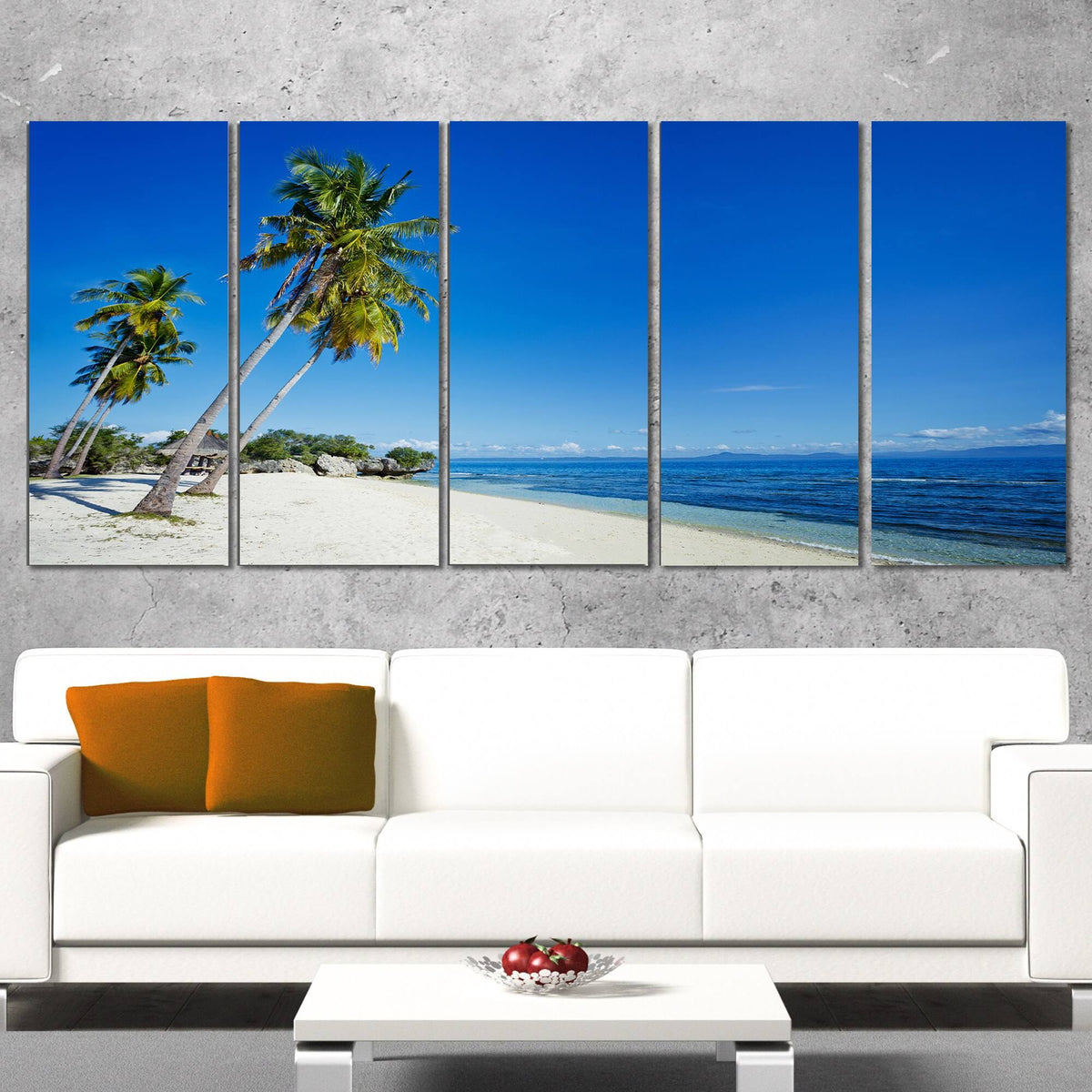 Canvas Artwork Print 60 in. Wide x 28 in. High 5 Equal Panels K542082