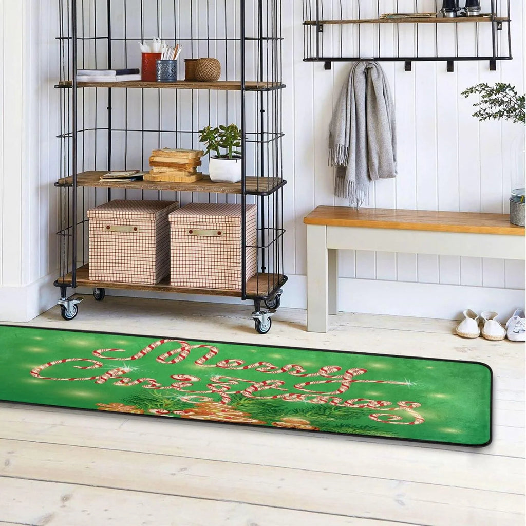 2'x6' Christmas Kitchen Runner Rug with Rubber Backing V4118