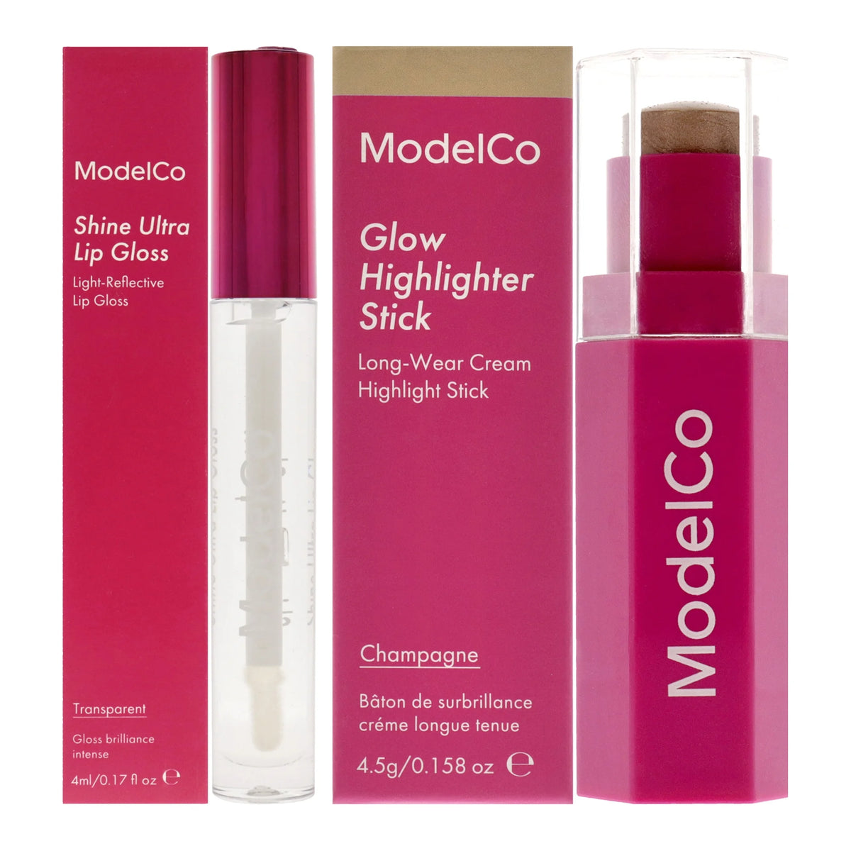 Highlighter Stick and Lip Gloss Kit, 2 Pc Q950231